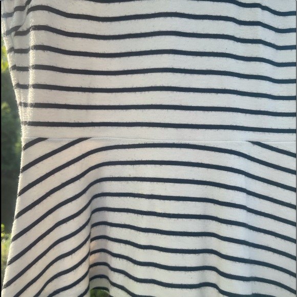 X SOLD X  J. Crew | Black Striped Peplum Top | Size 0P (XXS/XS) | Very Petite - Picture 16 of 17